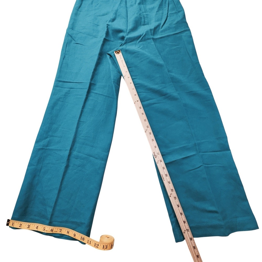 Josephine Chaus Tuscan Villa Linen Pants Tuscan Teal Color 463 Womens 14 NWT - Picture 9 of 11